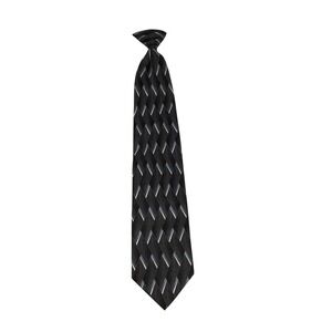 Stafford Men's Black Geometric Pattern Clip On Tie Necktie‎